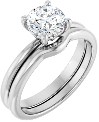 14K White 6.5 mm Round Solitaire Engagement Ring Mounting (6)