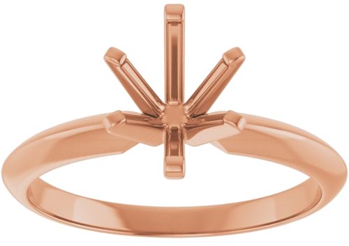 14K Rose 8x6 mm Oval 6-Prong Solitaire Engagement Ring Mounting (3)