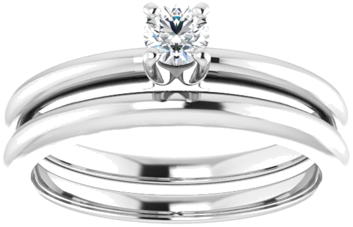 10K White  3.5 mm Round Solitaire Engagement Ring Mounting (8)