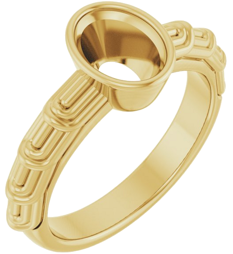 14K Yellow 8 x 6 mm Oval Solitaire Engagement Ring Mounting (1)