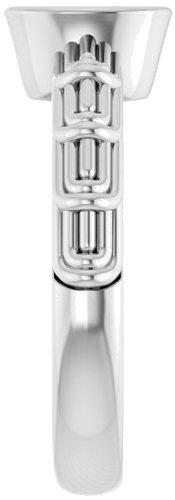Sužadėtuvių Žiedas „Solitaire“ 585 Baltojo Aukso Oval 7mm x 5mm (4)