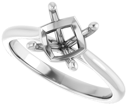 Platinum 8 mm Round Solitaire Engagement Ring Mounting (5)