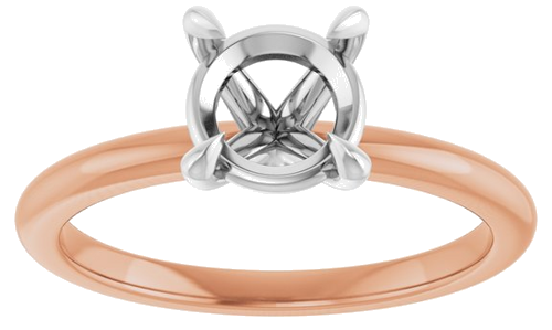 Sužadėtuvių Žiedas 585 Baltojo Ir Rožinis Aukso Round 7mm (3)