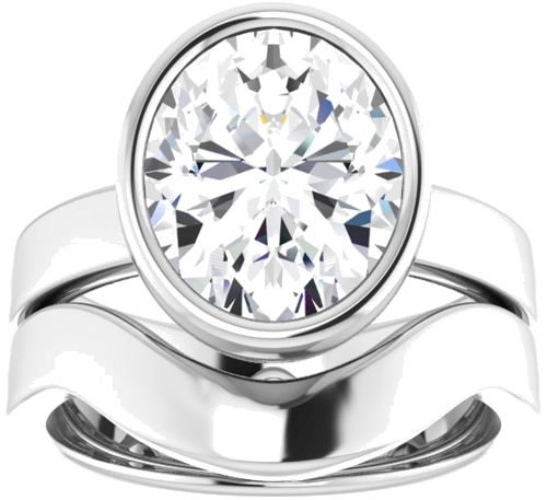 14K White 11x9 mm Oval Solitaire Engagement Ring Mounting (8)