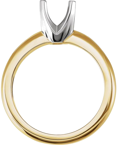 Sužadėtuvių Žiedas „Knife-Edge Solstice Solitaire®“ 14k yellow/white gold Round 7mm (2)