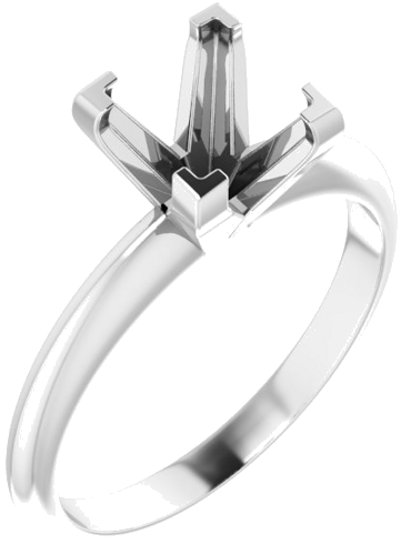 Sužadėtuvių Žiedas „V-End Solitaire“ 585 Baltojo Aukso Square 6.5mm (1)