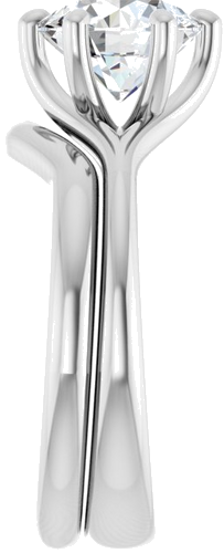 Sužadėtuvių Žiedas „Solitaire“ 585 Baltojo Aukso Round 8mm (9)