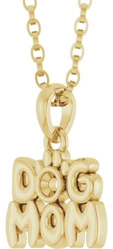 Pakabukas „Accented Dog Mom“ 585 Geltonojo Aukso Round 2mm (2)