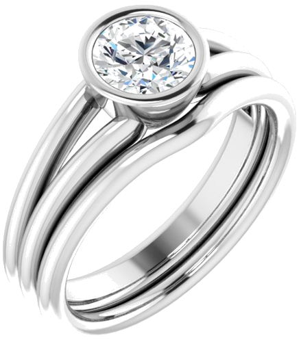 14K White 6 mm Round Engagement Ring Mounting (6)