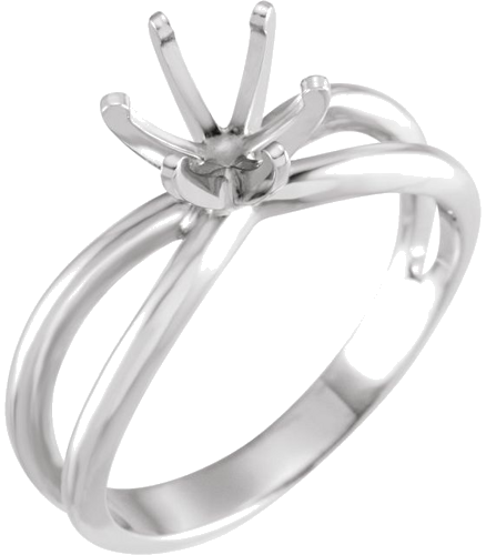 Sužadėtuvių Žiedas „Solitaire Split Shank“ 585 Baltojo Aukso Round 6.5mm (1)