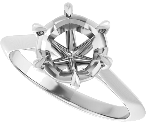Platinum 8.2 mm Round Solitaire Engagement Ring Mounting (5)