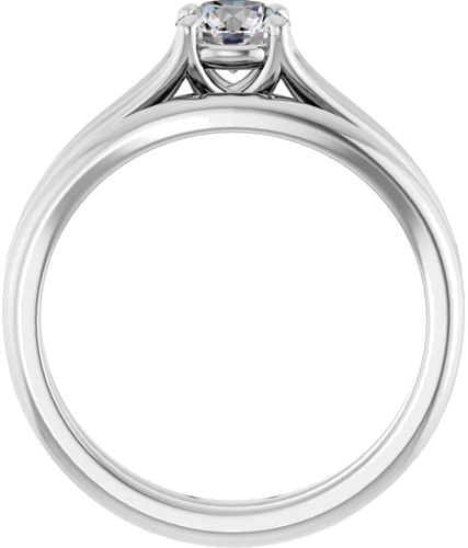 Sužadėtuvių Žiedas „Solitaire“ 585 Baltojo Aukso Round 5.2mm (7)