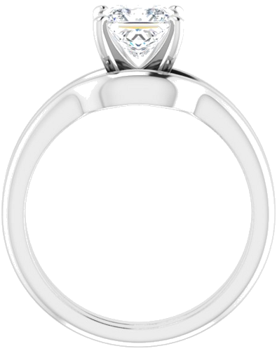 14K White  5.5x5.5 mm Square Solitaire Engagement Ring Mounting (7)