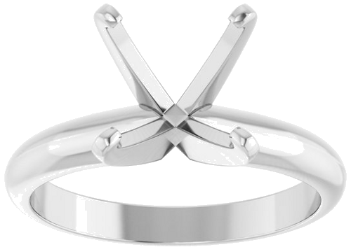 14K White 7x7 mm Square 4-Prong Light Solitaire Engagement Ring Mounting (3)