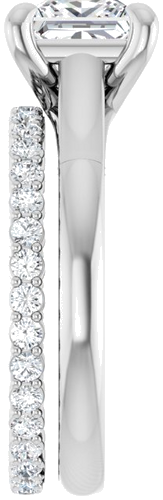 14K White 6.5 mm Square Solitaire Engagement Ring Mounting (9)