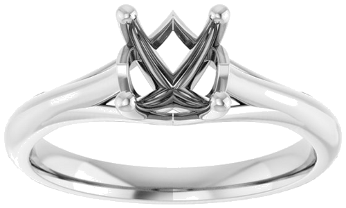 Platinum 6.5 mm Round Solitaire Engagement Ring Mounting (3)