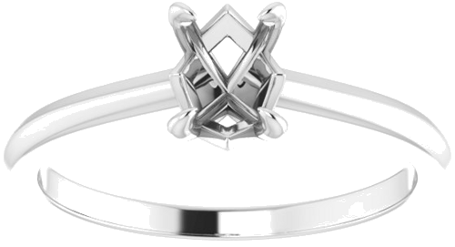 14K White 7x5 mm Oval Solitaire Engagement Ring Mounting (3)