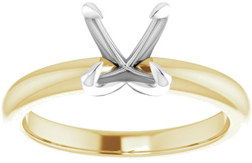 Sužadėtuvių Žiedas „Solitaire“ 585 Baltojo Ir Geltonojo Aukso Round 7mm (3)