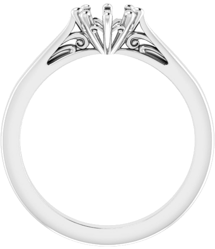 14K White 5.8 mm Round Solitaire Engagement Ring Mounting (2)