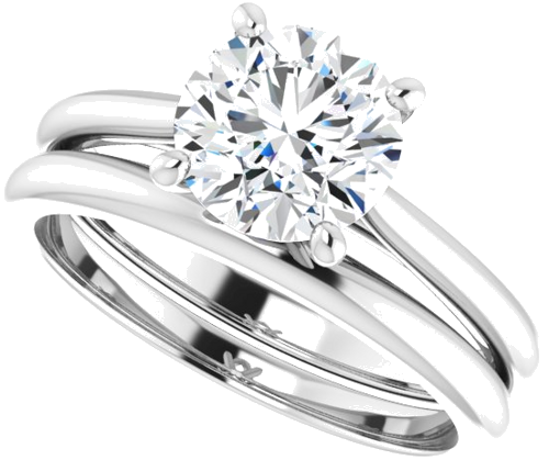 14K White 7.4 mm Round Solitaire Engagement Ring Mounting (10)