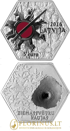2016 Latvia, Christmas battles, 5 Euros silver coin (5)