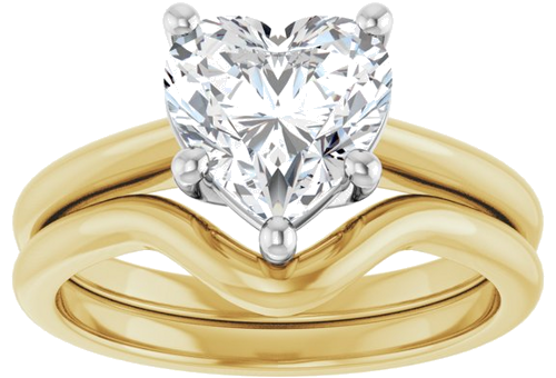 Sužadėtuvių Žiedas „Solitaire“ 585 Baltojo Ir Geltonojo Aukso Heart Shape 8mm (8)