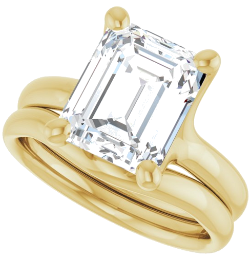 Sužadėtuvių Žiedas „Solitaire“ 14k yellow gold Emerald 10mm x 8mm (10)