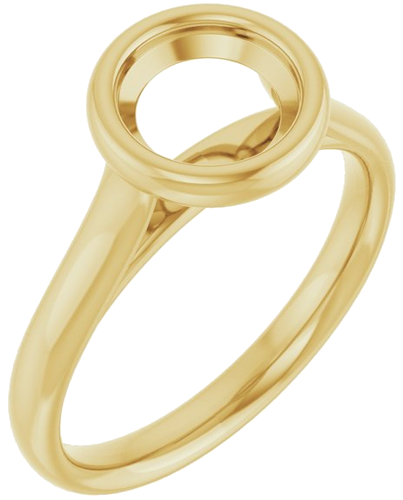 Sužadėtuvių Žiedas „Bezel-Set Solitaire“ 585 Geltonojo Aukso Round 7mm (1)