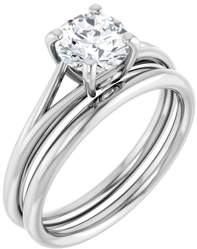 14K White 6.5 mm Round Solitaire Ring Mounting (6)