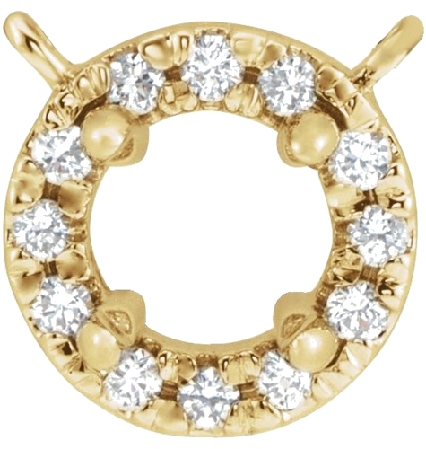 Pakabukas „French-Set Halo-Style“ 585 Geltonojo Aukso Round 6mm (1)