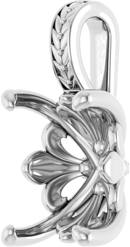 14K White  9x7 mm Emerald Pendant Mounting (2)