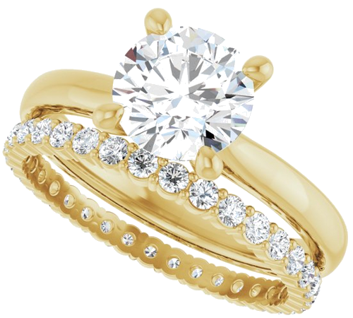 14K Yellow 7.4 mm Round Solitaire Engagement Ring Mounting (10)