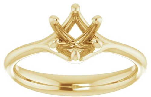 14K Yellow 6 mm Round Engagement Ring Mounting (3)