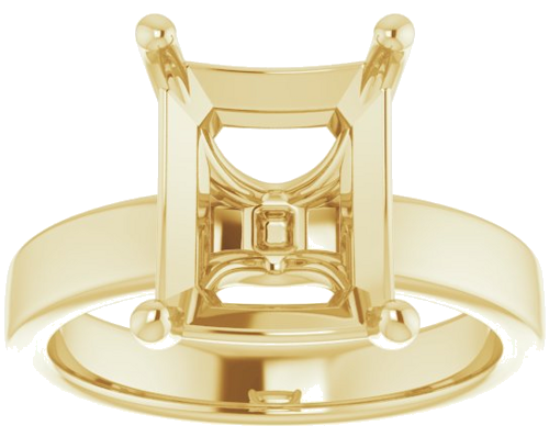 Sužadėtuvių Žiedas „Solitaire“ 585 Geltonojo Aukso Emerald 11mm x 9mm (3)