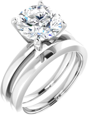 Platinum 9 mm Round Solitaire Engagement Ring Mounting (6)