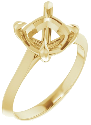 Sužadėtuvių Žiedas „Solitaire“ 585 Geltonojo Aukso Cushion 8mm (1)