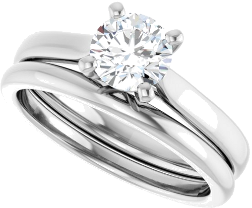 14K White 5.8 mm Round Engagement Ring Mounting (10)