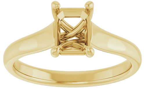 Sužadėtuvių Žiedas „Solitaire“ 585 Geltonojo Aukso Emerald 7mm x 5mm (3)