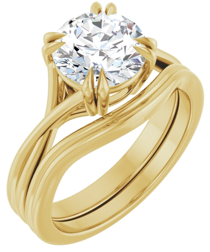14K Yellow 8.2 mm Round Solitaire Engagement Ring Mounting (6)