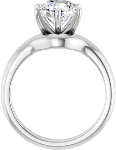 14K White  8 mm Round Solitaire Engagement Ring Mounting (7)