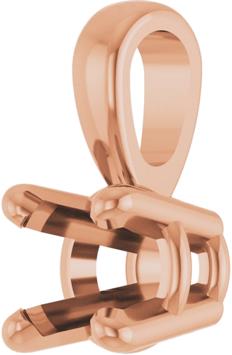 14K Rose 3.5 mm Round 4-Prong Pendant Mounting (2)