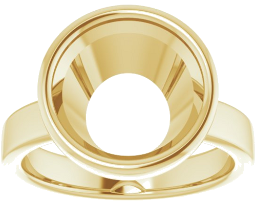 14K Yellow 11 mm Round Solitaire Engagement Ring Mounting (3)