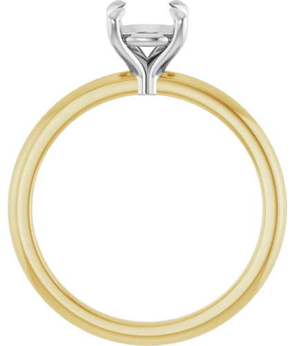 14K Yellow White 6.5 mm Round Solitaire Engagement Ring Mounting (2)