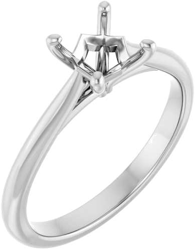 Sužadėtuvių Žiedas „Solitaire“ 585 Baltojo Aukso Square 5mm (1)