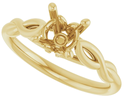 14K Yellow  6.5 mm Round Solitaire Engagement Ring Mounting (5)