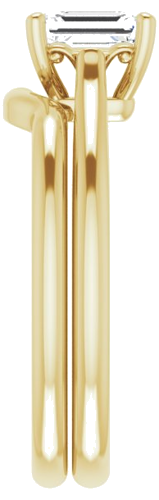 Sužadėtuvių Žiedas „Solitaire“ 585 Geltonojo Aukso Emerald 6mm x 4mm (9)