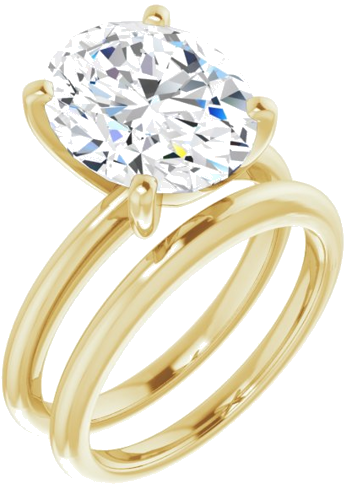 14K Yellow  12x10 mm Oval Solitaire Engagement Ring Mounting (6)