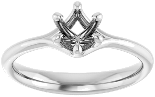10K White 5.2 mm Round Engagement Ring Mounting (3)