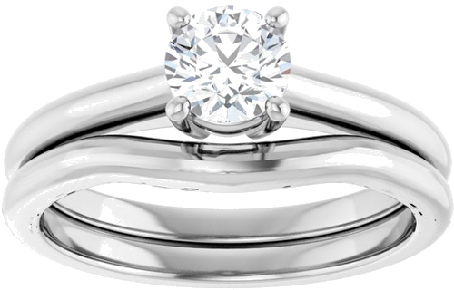 14K White 5.2 mm Round Solitaire Engagement Ring Mounting (8)