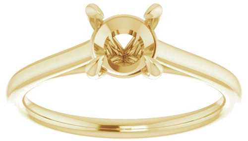 Sužadėtuvių Žiedas „Solitaire“ 585 Geltonojo Aukso Round 6mm (3)